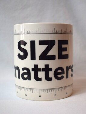 Large Novelty Size Matters Coffee Mug  24 oz